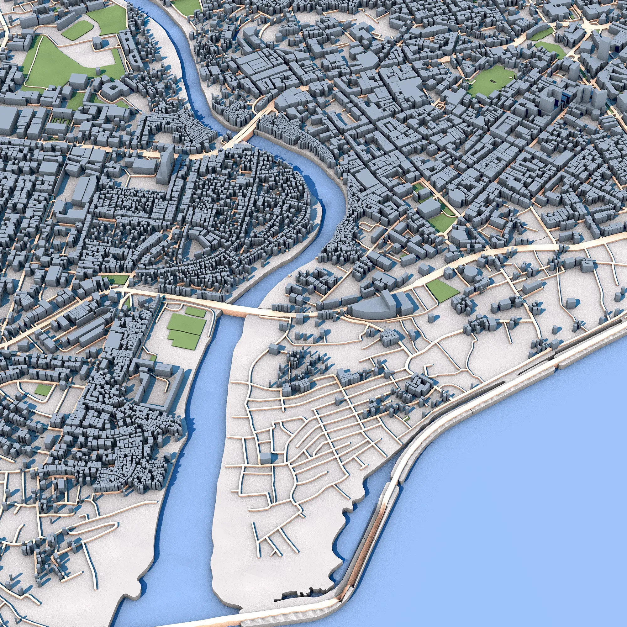 Cityscape Davao Philippine Map 3D Model .c4d .max .obj .3ds .fbx .stl .blend 