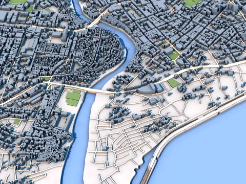 Paisaje Urbano Davao Filipinas Mapa Modelo 3D