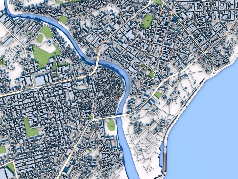 Cityscape Davao Philippine Map 3D Model