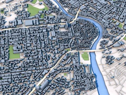 Cityscape Davao Philippine Map 3D Model