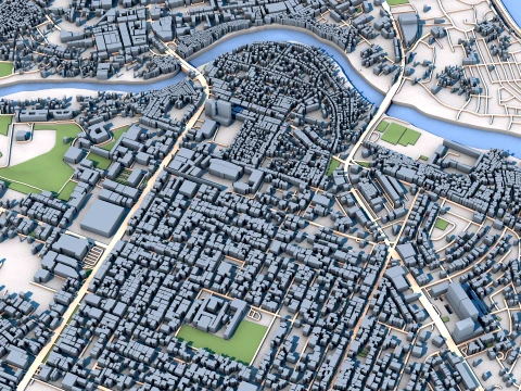 Cityscape Davao Philippine Map 3D Model