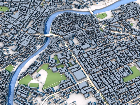 Cityscape Davao Philippine Map 3D Model