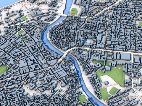 Cityscape Davao Philippine Map 3D Model