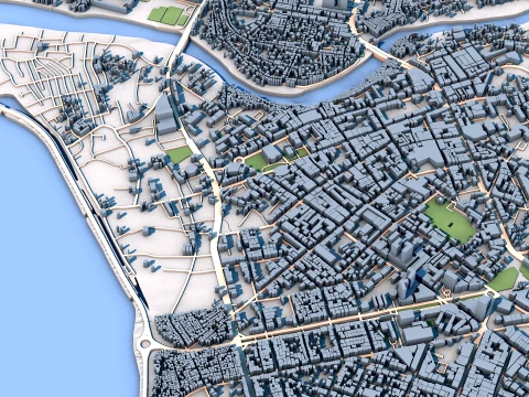 Cityscape Davao Philippine Map 3D Model