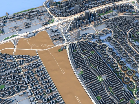 Stadsgezicht Dubai Marina Verenigde Arabische Emiraten kaart 3D Model