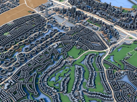 Mapa da paisagem urbana da Marina de Dubai Emirados &Aacute;rabes Unidos Modelo 3D