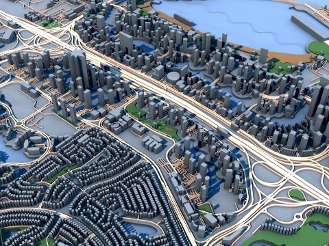 Mapa da paisagem urbana da Marina de Dubai Emirados &Aacute;rabes Unidos Modelo 3D