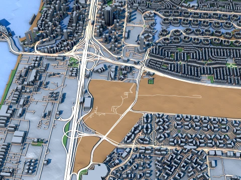 Mapa da paisagem urbana da Marina de Dubai Emirados &Aacute;rabes Unidos Modelo 3D