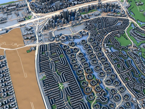 Mapa da paisagem urbana da Marina de Dubai Emirados &Aacute;rabes Unidos Modelo 3D