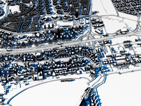 Mapa da paisagem urbana da Marina de Dubai Emirados &Aacute;rabes Unidos Modelo 3D
