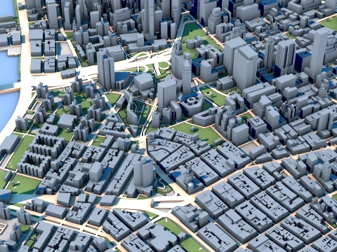 Cityscape Manhattan Island New York United States Map 3D Model
