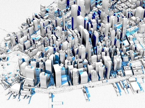 Cityscape Manhattan Island New York United States Map 3D Model