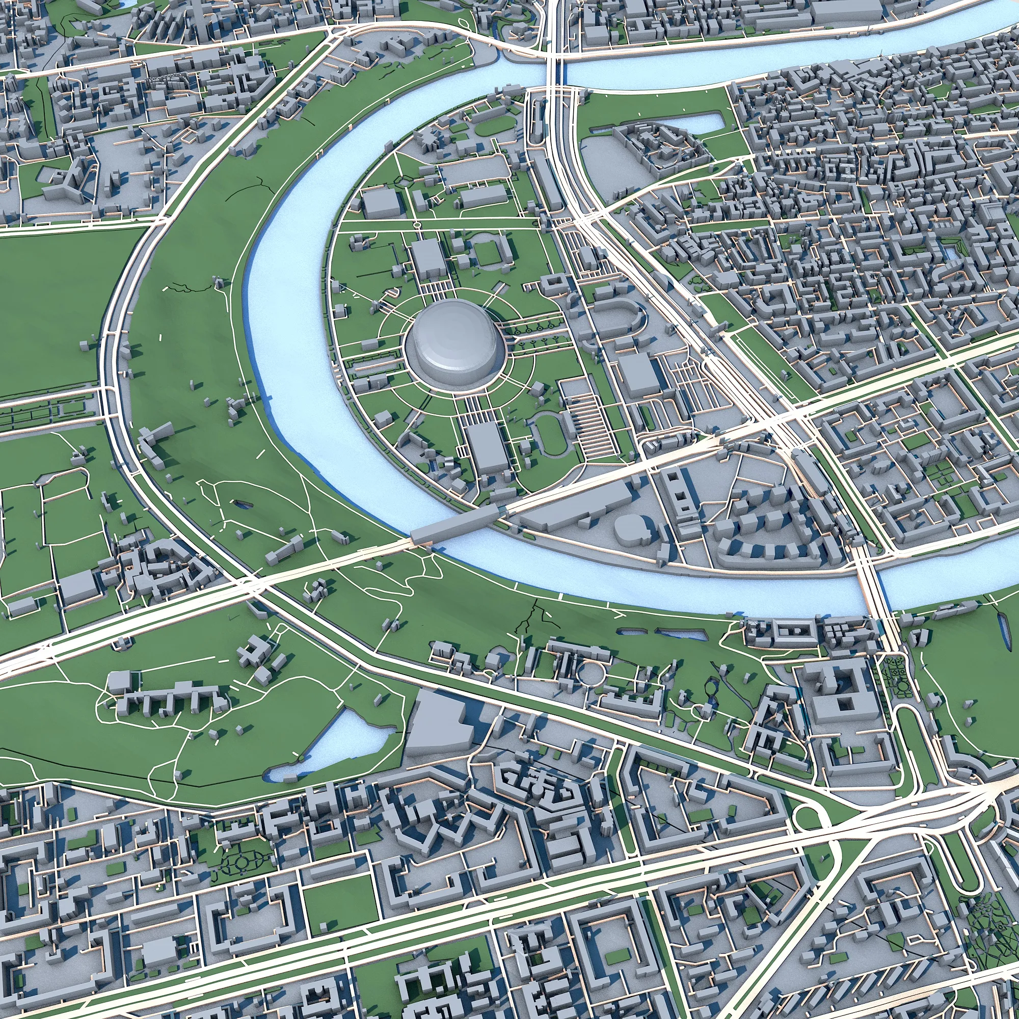 Cityscape Moscow Russia Map Vol1 3D Model .c4d .max .obj .3ds .fbx .stl .blend