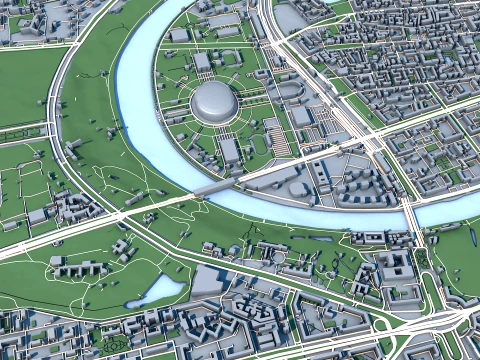 Paisaje urbano Mosc&uacute; Rusia Mapa Vol1 Modelo 3D