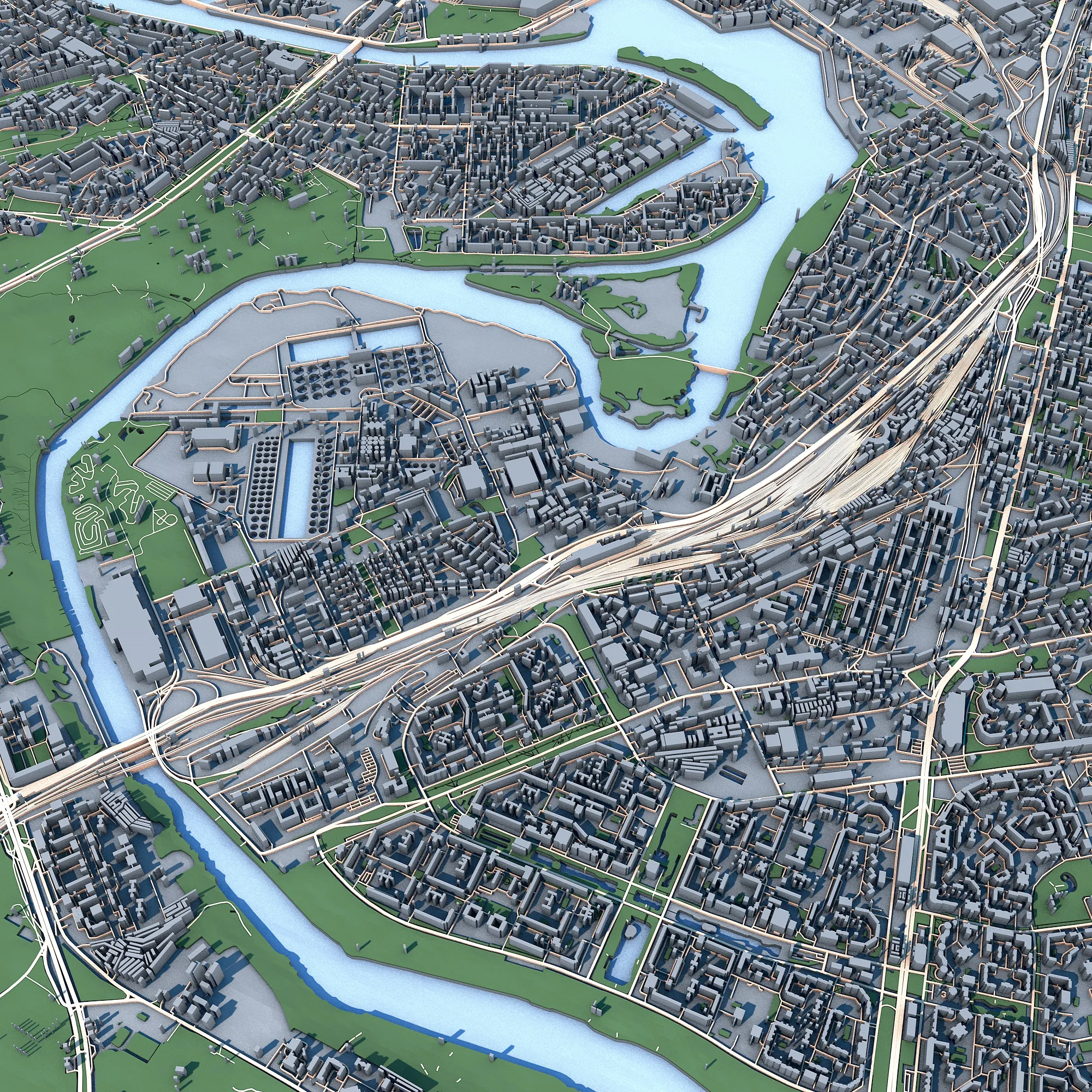 Cityscape Moscow Russia Map Vol2 3D Model .c4d .max .obj .3ds .fbx .stl .blend 