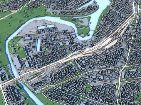 Paisaje urbano Mosc&uacute; Rusia Mapa Vol2 Modelo 3D