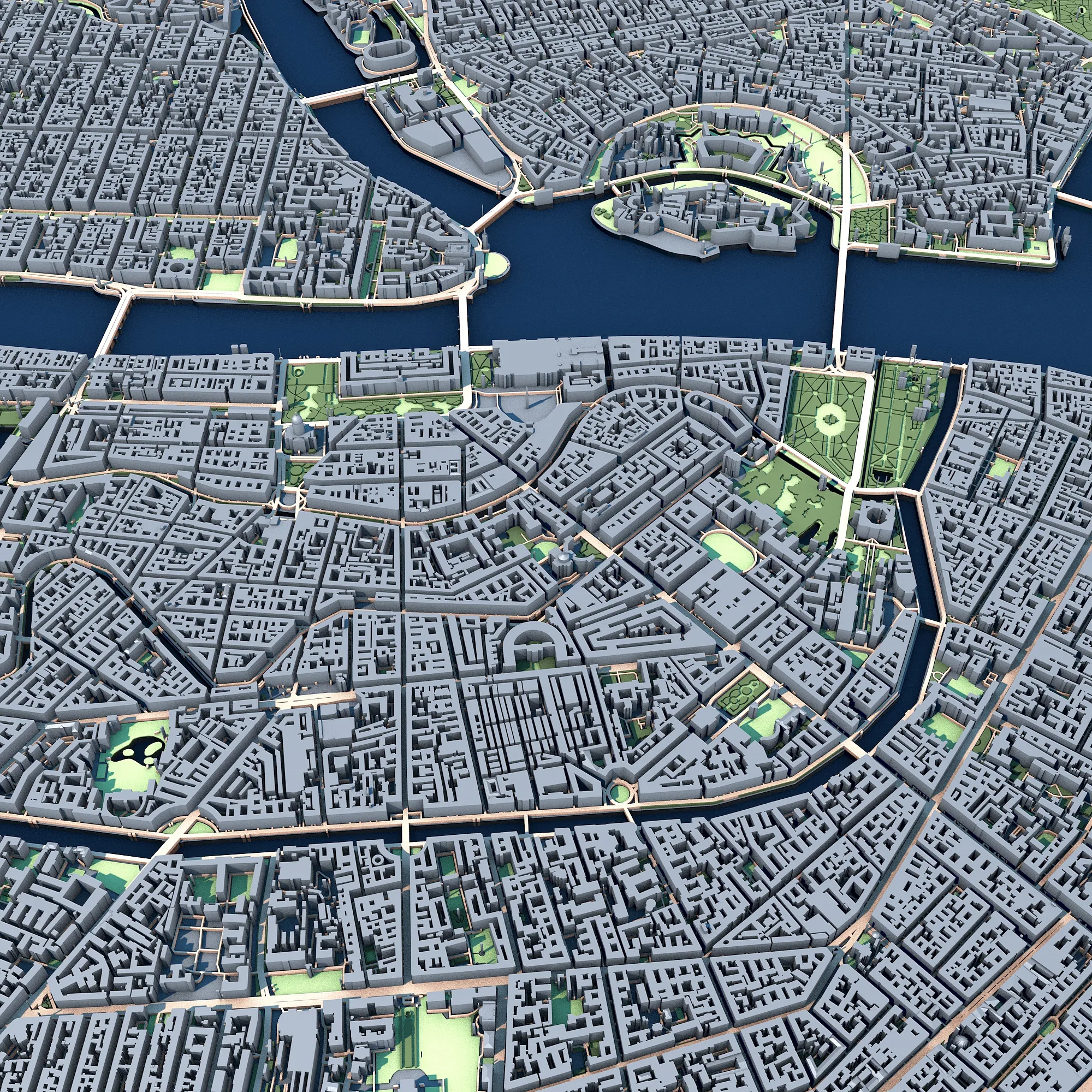 Cityscape Saint Petersburg Russia Map Vol1 3D Model .c4d .max .obj .3ds .fbx .stl .blend 