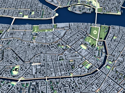 Paisaje urbano San Petersburgo Rusia Mapa Vol1 Modelo 3D