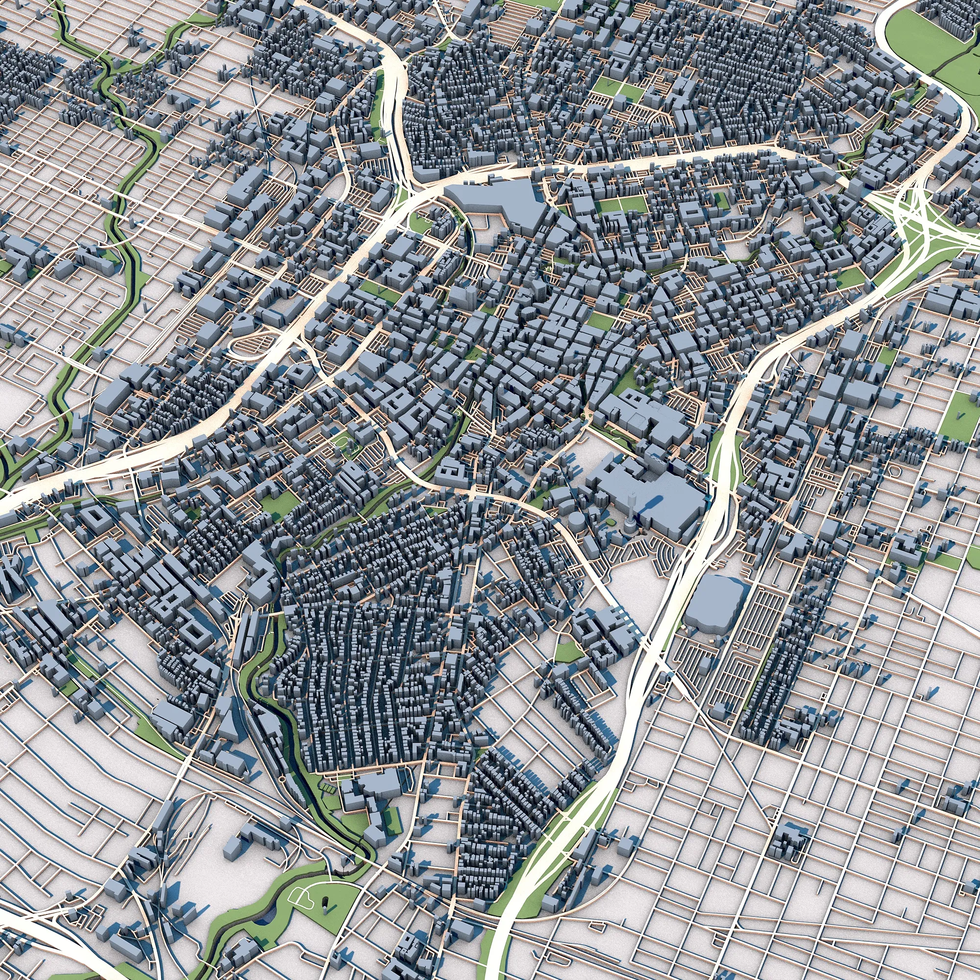 Cityscape San Antonio Bexar County Texas United States Map 3D Model .c4d .max .obj .3ds .fbx .stl .blend 