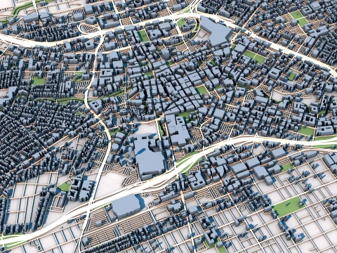 Cityscape San Antonio Bexar County Texas United States Map 3D Model