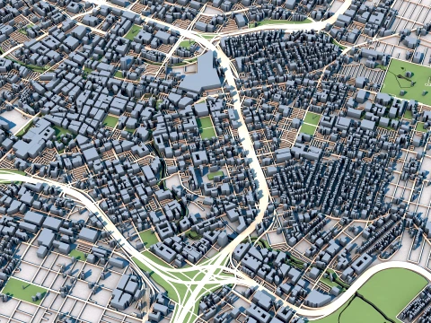 Cityscape San Antonio Bexar County Texas United States Map 3D Model