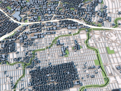 Cityscape San Antonio Bexar County Texas United States Map 3D Model