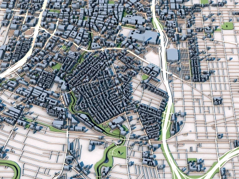 Cityscape San Antonio Bexar County Texas United States Map 3D Model