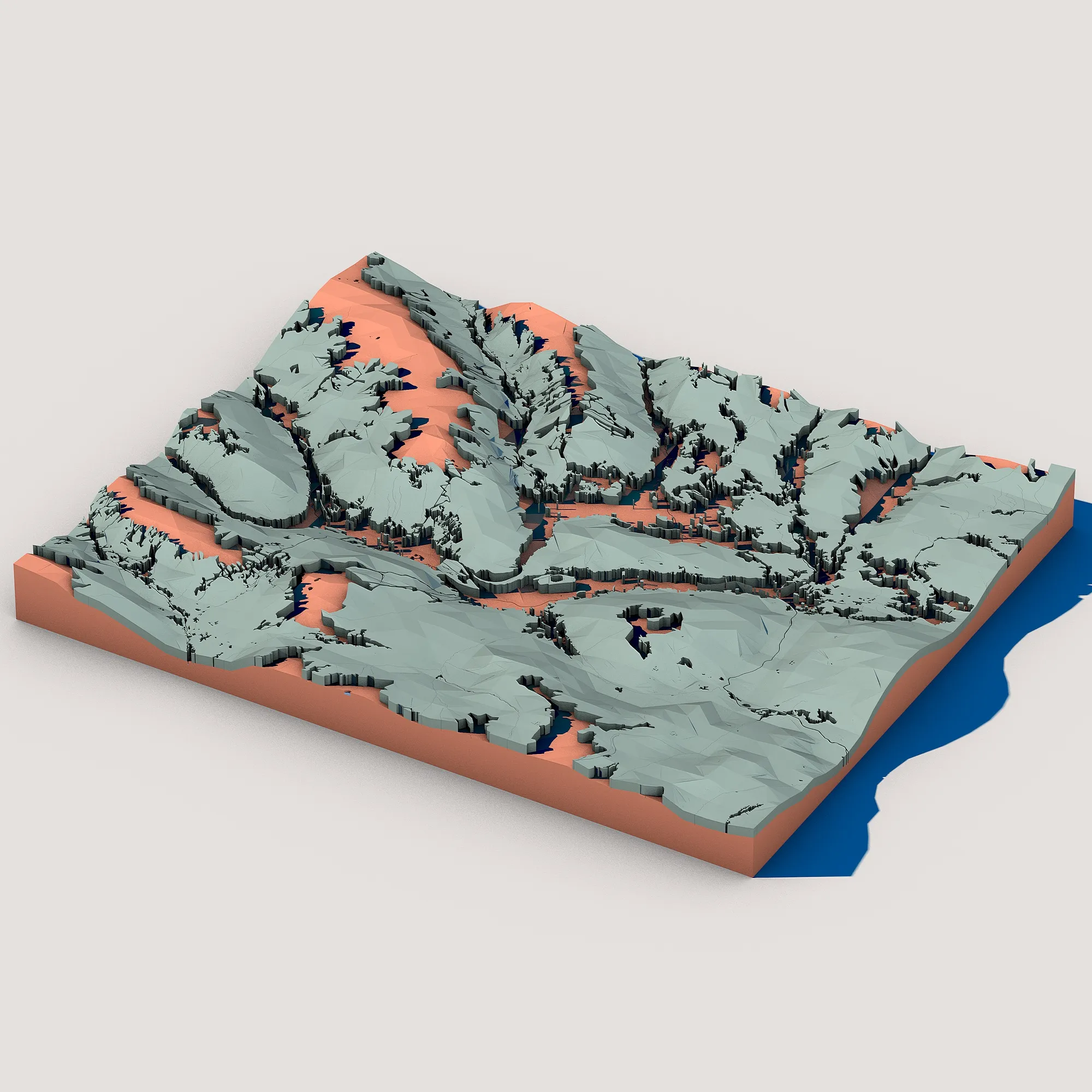 Stylized Low Poly Valley Landscape 3D Model .c4d .max .obj .3ds .fbx .stl .blend 