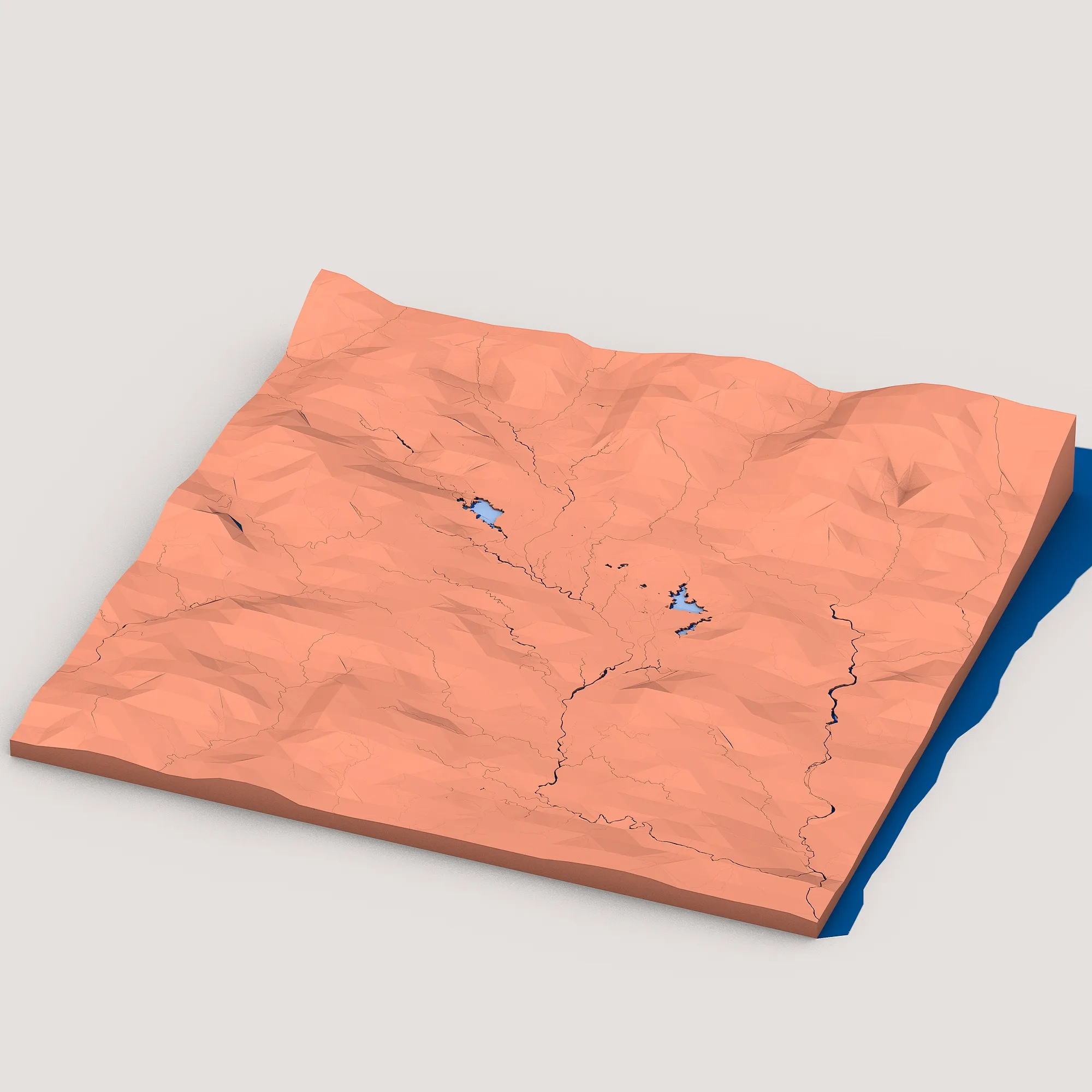 Low Poly Fantasy Landscape Terrain 3D Model .c4d .max .obj .3ds .fbx .stl .blend
