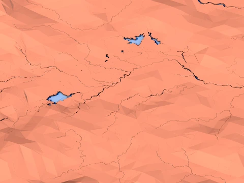 Low Poly Fantasy Landscape Terrain 3D Model