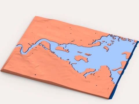 Low Poly Landscape Block 3D Model
