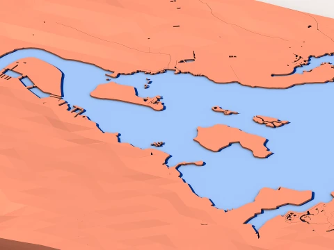 Low Poly Landscape Block 3D Model