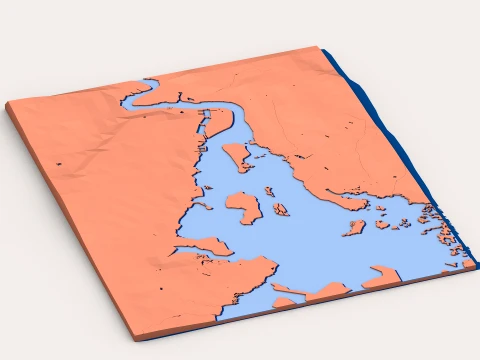 Low Poly Landscape Block 3D Model