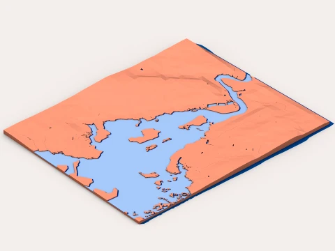 Low Poly Landscape Block 3D Model