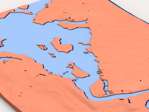 Low Poly Landscape Block 3D Model