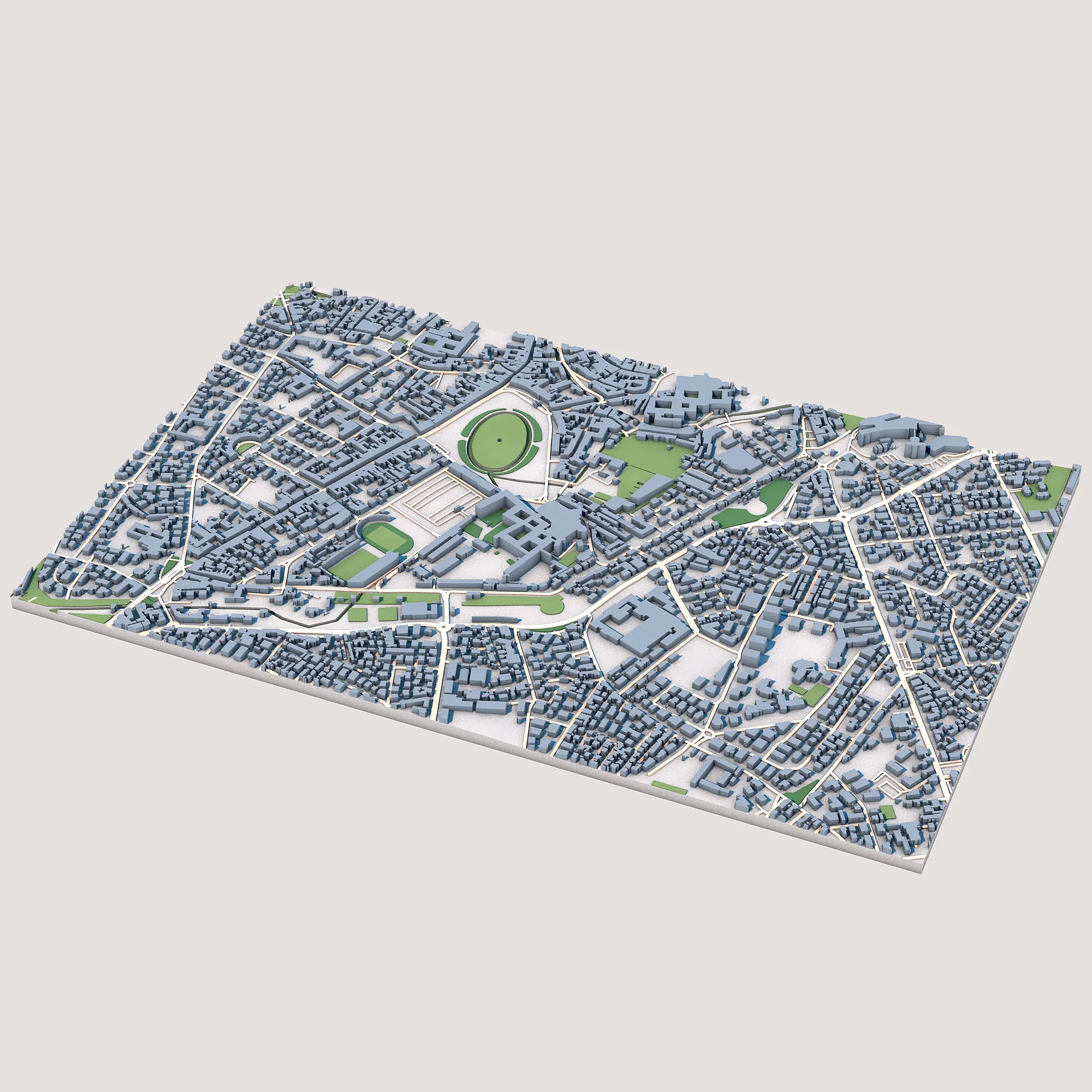 이탈리아 파도바 지도의 Abbazia di Santa Giustina 가톨릭 교회 3D 모델 .c4d .max .obj .3ds .fbx .stl .blend 
