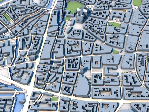 Amiens Cathedral France Map 3D Model