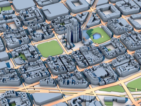 Basilica de la Sagrada Familia Spain Map 3D Model