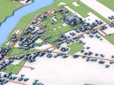 Basilica of Our Lady of Lichen Poland Map 3D Model
