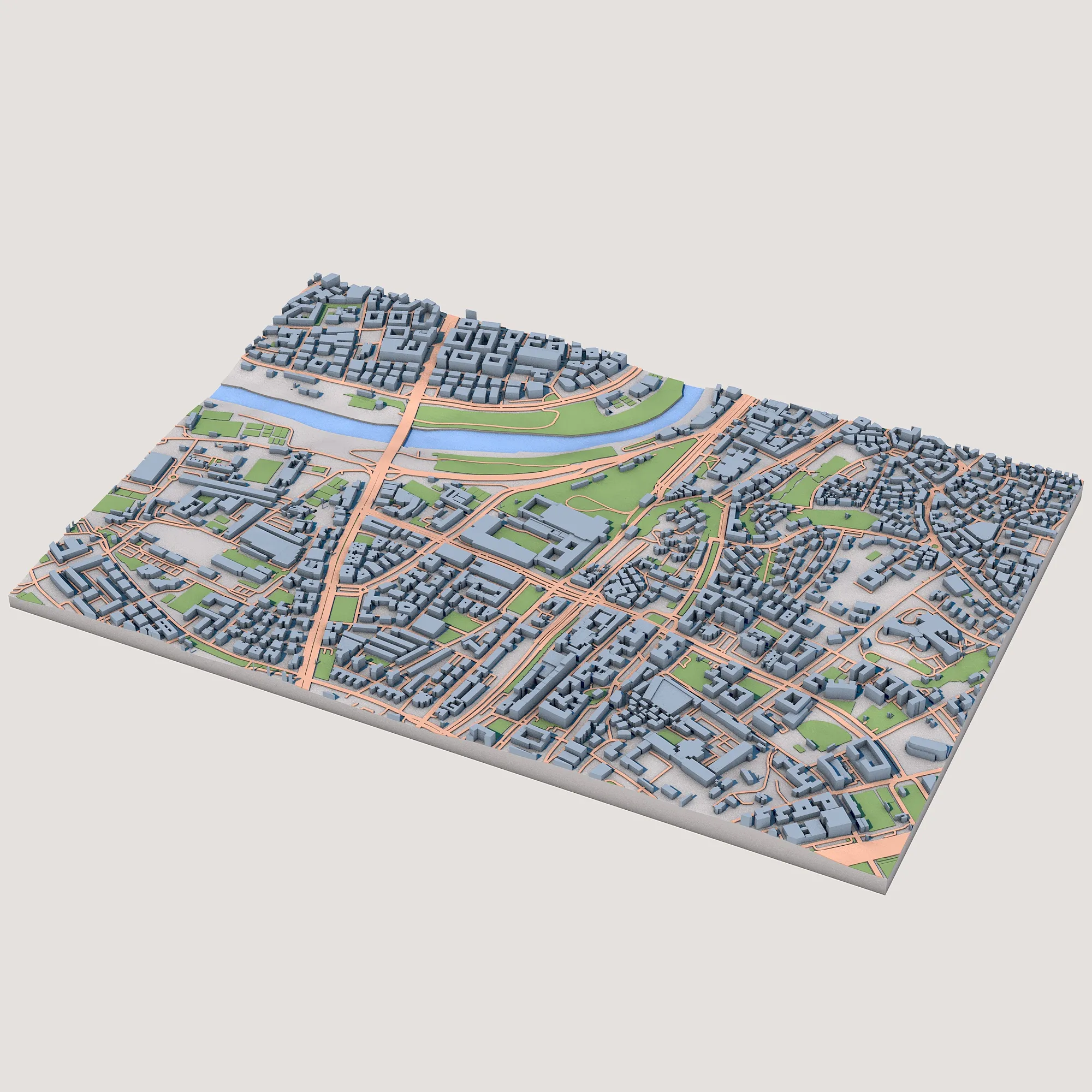 Basilica di San Paolo fuori le Mura Mappa dell'Italia Modello 3D .c4d .max .obj .3ds .fbx .stl .blend