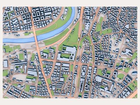 Basilica di San Paolo fuori le Mura Mappa dell'Italia Modello 3D