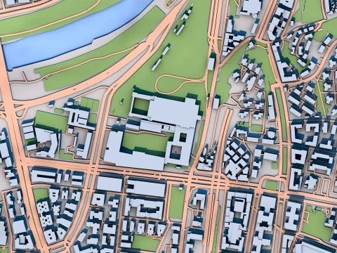 Basilica di San Paolo fuori le Mura Mappa dell'Italia Modello 3D
