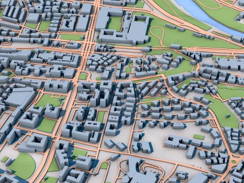 Basilica di San Paolo fuori le Mura Mappa dell'Italia Modello 3D