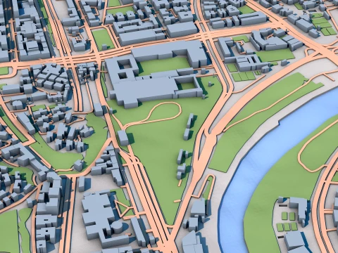 Basilica di San Paolo fuori le Mura Mappa dell'Italia Modello 3D