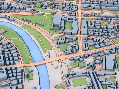 Basilica di San Paolo fuori le Mura Mappa dell'Italia Modello 3D