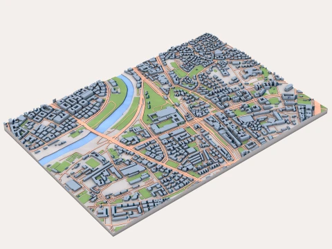 Basilica di San Paolo fuori le Mura Mappa dell'Italia Modello 3D