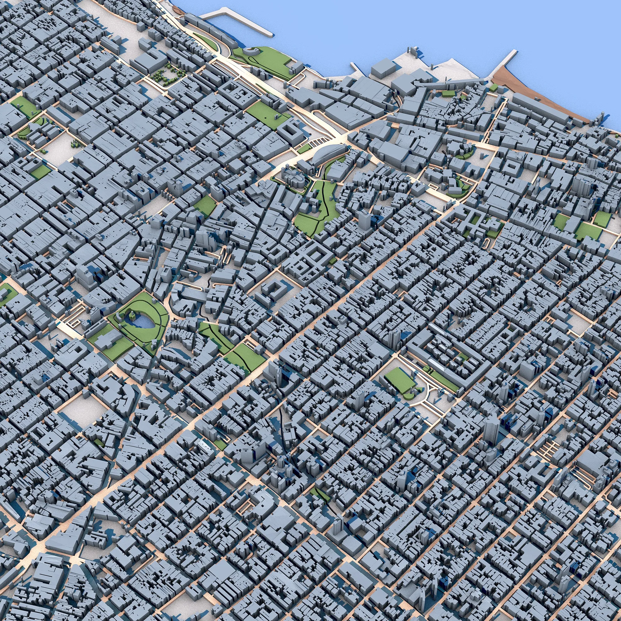 Fortaleza City Brazil Map 3D Model .c4d .max .obj .3ds .fbx .stl .blend 