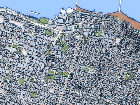 Fortaleza City Brazil Map 3D Model