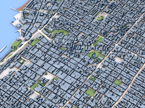 Fortaleza City Brazil Map 3D Model