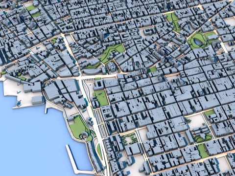 Fortaleza City Brazil Map 3D Model